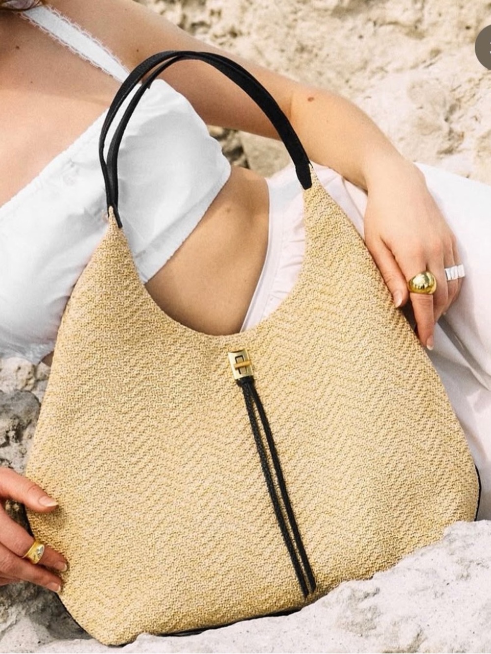 Rebecca Minkoff Darren Signature Carryall Bag in Natural & Black NWOT